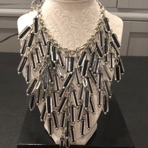 Joan Rivers Black and clear Lucite bib necklace
